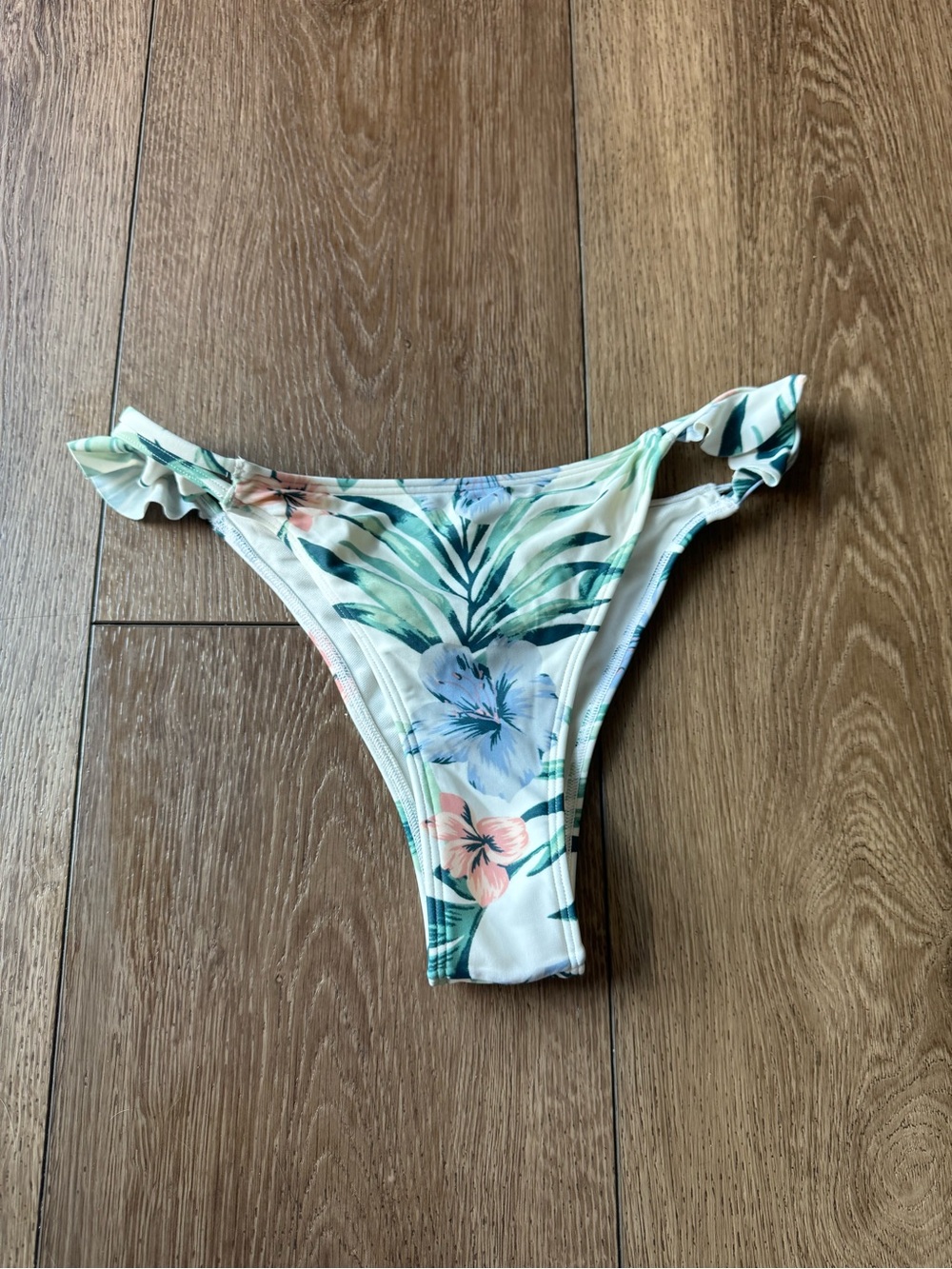 Hollister Floral Tropical Bikini Bottom - Mint, Peach, Blue